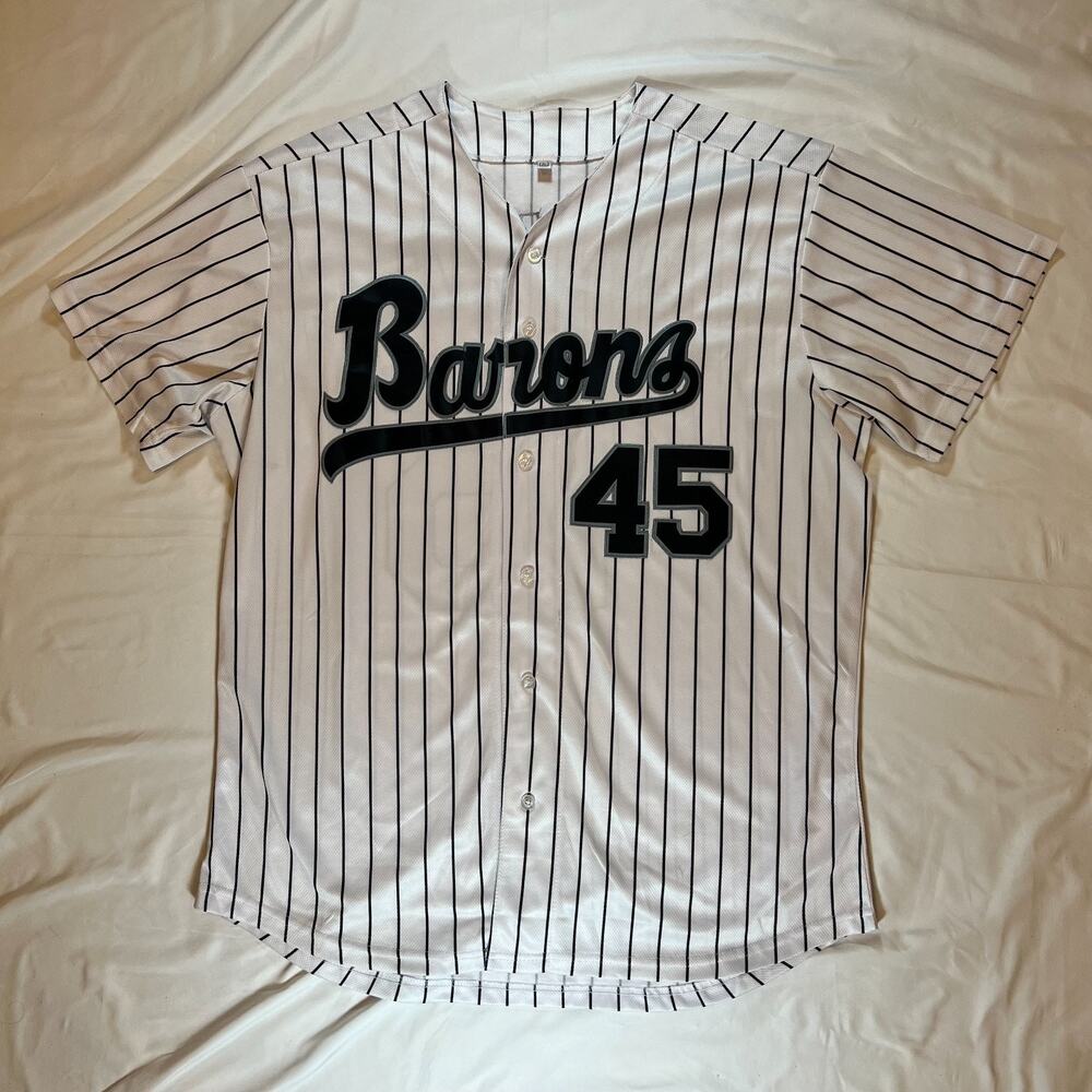 Birmingham Barons Michael Jordan 45 Baseball Jersey Pinstripe Adult Size L White